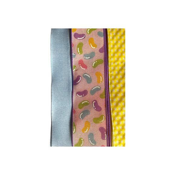 DIY Jelly Bean Easter Wreath Making Kit, Bunny Trail Sign Ribbon Bundle Set - Picture 4 of 5